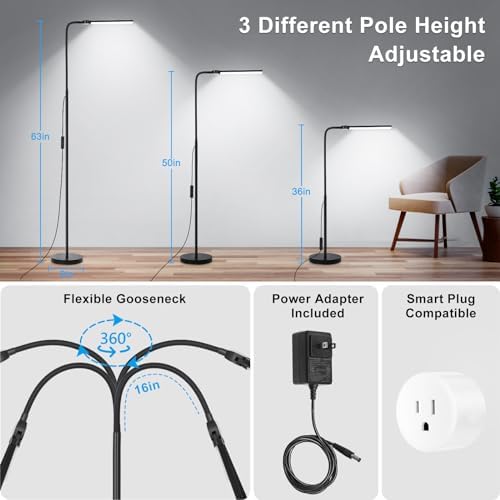 LED Floor Lamp, 18W/2000LM, Double Head