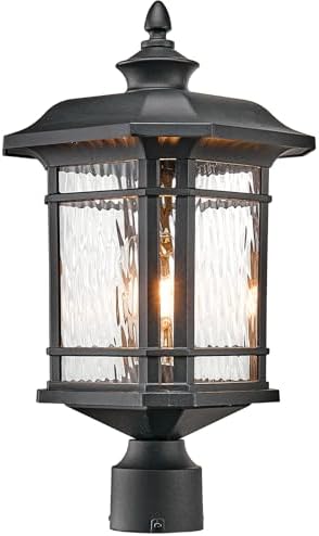 18.3" Outdoor Post Light with Water Ripple Glass
