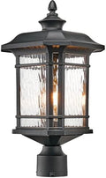 18.3" Outdoor Post Light with Water Ripple Glass