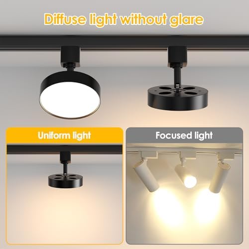 Diffuse LED Track Lighting Heads, 12W, 6 Pack