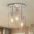 Kalium 3-Lights Silver Semi Flush Mount Ceiling Light Fixture