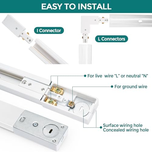 iCreating H-Track Lighting Rails Kit, 26ft White
