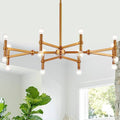 16 Lights Linear Brass Pendant Light, L 36”