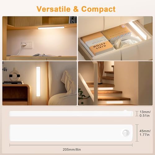 6 Pack Rechargeable Motion Sensor Under Cabinet Lights