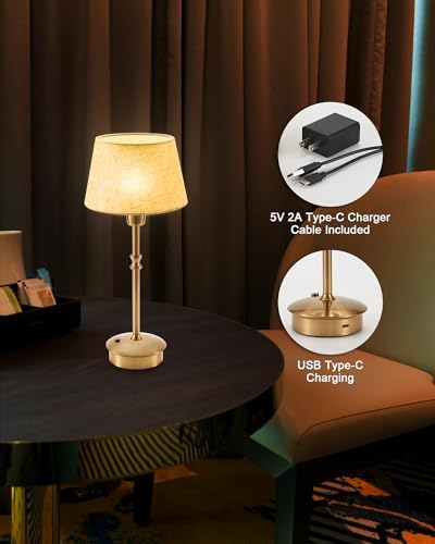 UMEXUS Cordless Rechargeable Table Lamp, Battery Operated