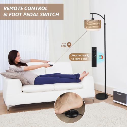 Arc Floor Lamp with Remote, 3 Color Temperatures