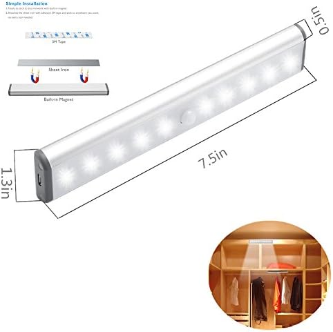 RXWLKJ Wireless LED Under Cabinet Lights, Rechargeable