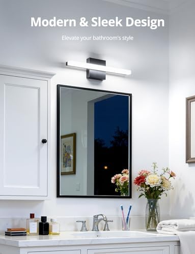 Combuh 16 Inch Black LED Bathroom Vanity Light