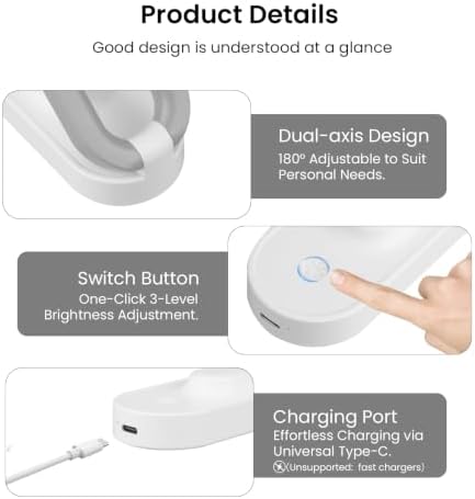 Foldable Rechargeable LED Desk Lamp, White
