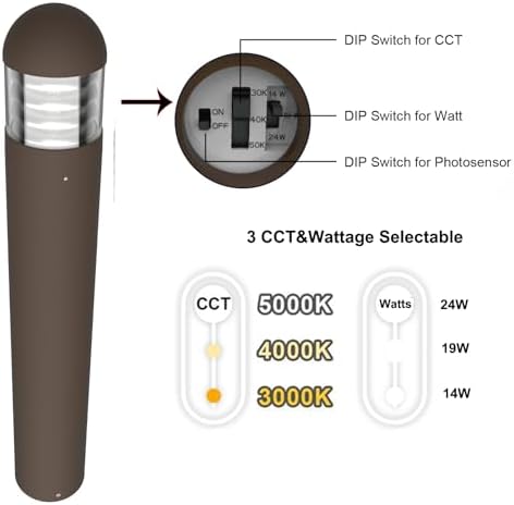 Commercial LED Bollard Path Light, 42-Inch, 120-277V