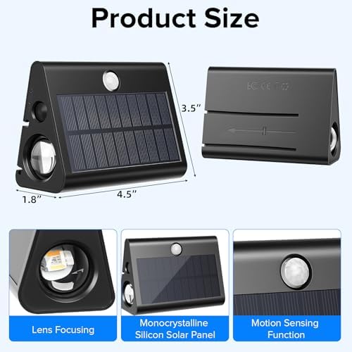 6 Pack Motion Sensor Solar Outdoor Step Lights