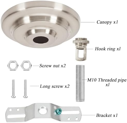 Light Fixture Canopy Kit, 5.3 Inches, 5.9 Feet Chain