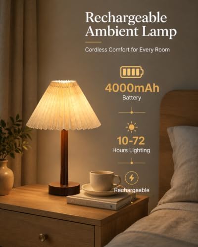 Rechargeable Dimmable Portable Bedside Table Lamp