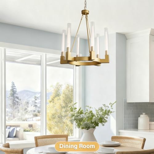 23.6 Inch 6-Light Wagon Wheel Chandelier
