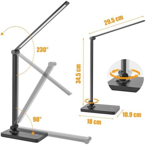 DWEPTU Rechargeable Desk Lamp, Adjustable, 3 Brightness, USB Charging