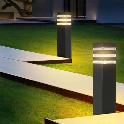 Hardwired Outdoor 15In Pathway Lights, Black