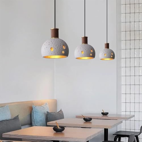 Mid Century Natural Stone Pendant Light, Beige