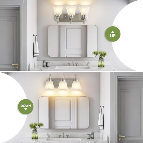3 Light Brushed Nickel Bathroom Vanity Light