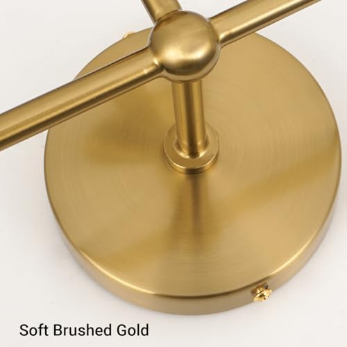 3-Light Brushed Gold Vanity Light with Milky White Glass Shades