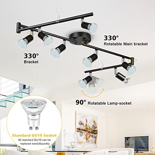 Unicozin 8-Light LED Track Lighting Kit, Black