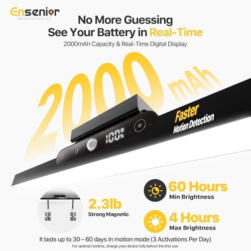 Ensenior 4W Motion Sensor Rechargeable Light Bar