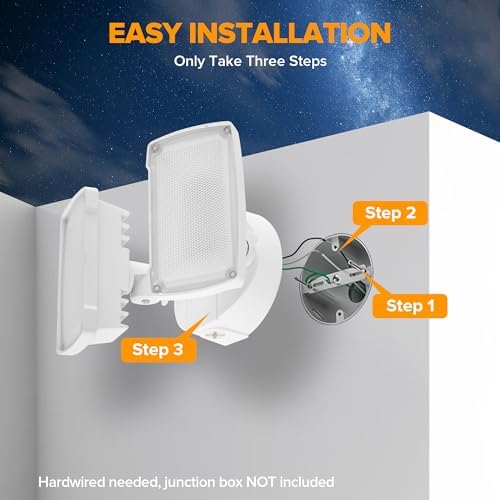 LUTEC 32W 3500LM Dual-Head LED Outdoor Flood Light, White