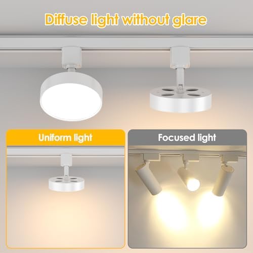 Diffuse J Type Track Lighting Heads, 12W, 6 Pack