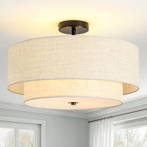 4-Light Semi Flush Mount Ceiling Light, 19.7 Inch