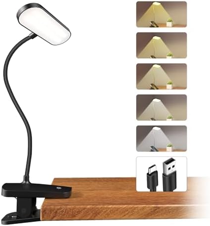 CUHIOY Rechargeable Clip-On Light, Black