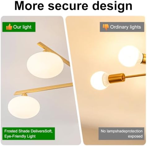 22.5" Gold 3-Light Mid-Century Semi Flush Mount Ceiling Light
