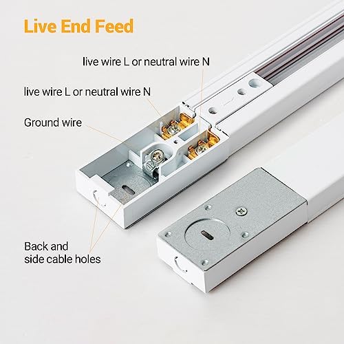 VANoopee 5-Color 8-Light LED Track Lighting Kit, White