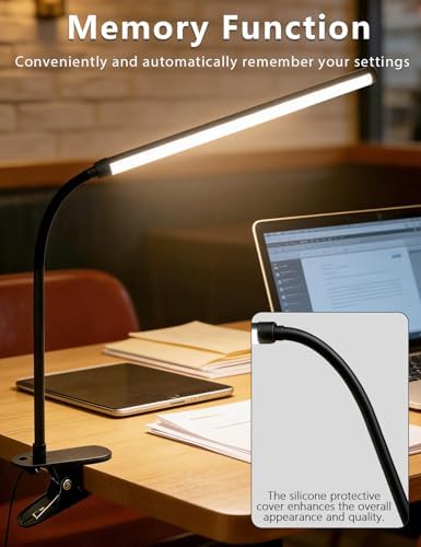 2 Pack Clip-On LED Desk Lamps, USB Powered