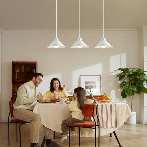 8.2IN 2 Pack White Plug-in Pendant Lights