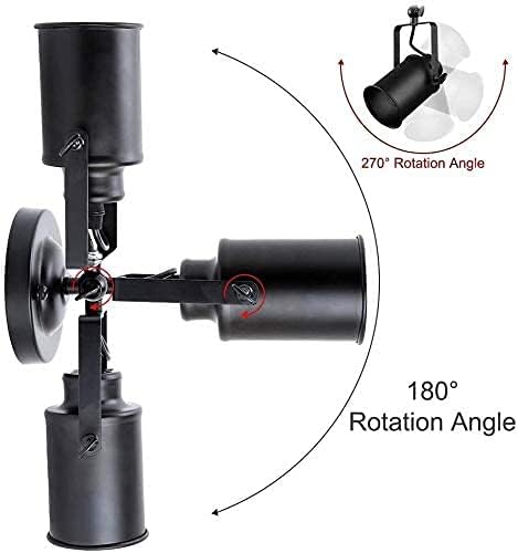 Industrial Adjustable Wall Lamp, Black