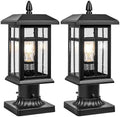 Brilvibera 2 Pack Black Outdoor Post Light