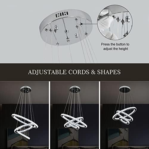Buccleuch Modern Crystal Chandelier, Silver