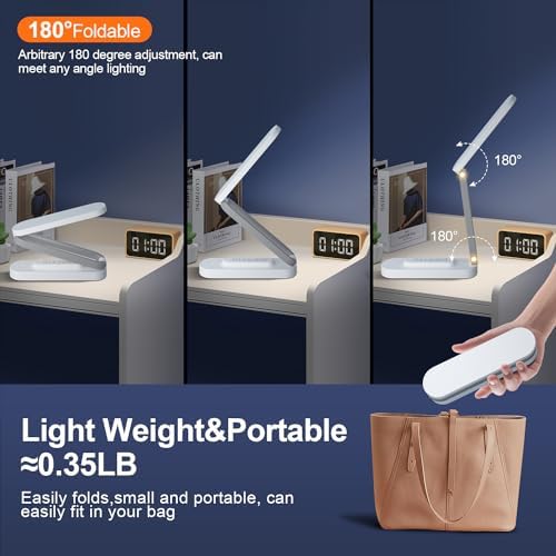 Giryuhd Foldable Rechargeable LED Desk Lamp, White