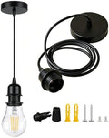 Black Industrial Pendant Light Kit, E26 Socket