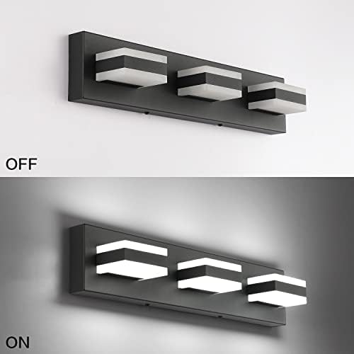 SOLFART 3-Light Black LED Bathroom Vanity Light