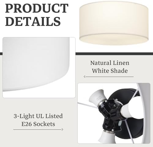 13inch 3-Light Semi Flush Mount Ceiling Light