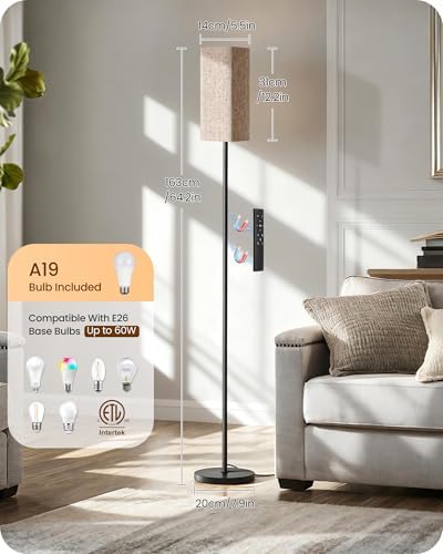64.2" Dimmable Floor Lamp with Remote and Foot Switch