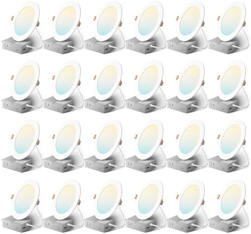 Amico 24 Pack 6 Inch Ultra-Thin LED Recessed Light