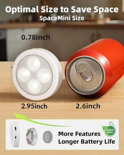EZVALO LED Puck Lights, Rechargeable Stick On Tap Lights, Wireless