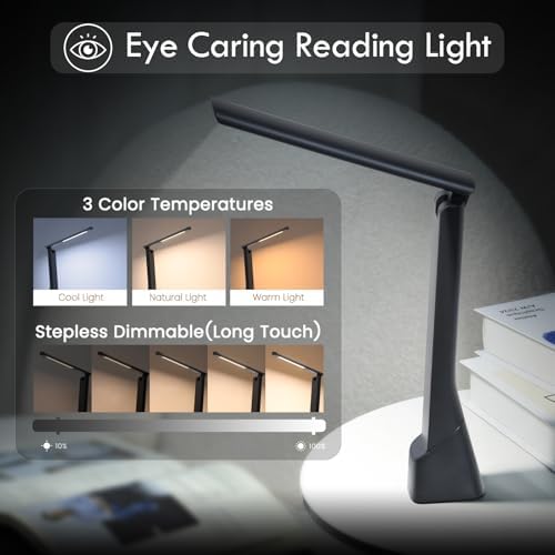 WILIT Rechargeable LED Desk Lamp, 3 Colors