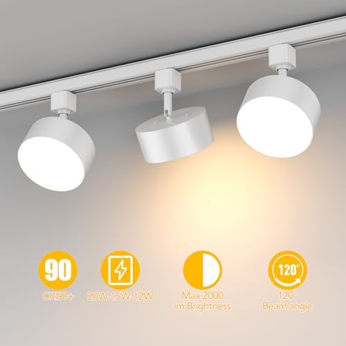 5-Color Diffuse 20W H-Type LED Track Heads, 4 Pack