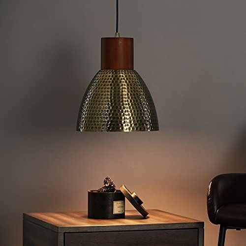ELYONA 10.2" Hammered Pendant Light, Antique Gold