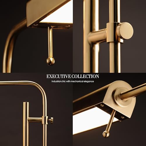 O'Bright Cedric Adjustable Pharmacy Floor Lamp, Antique Brass