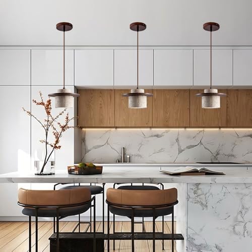 E26 Travertine Hanging Lamp, Natural Yellow