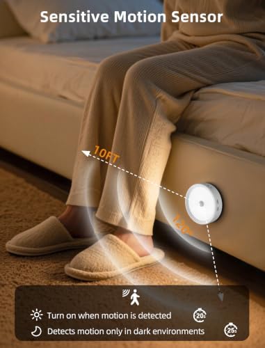 6PACK Rechargeable Puck Lights with Remote, White