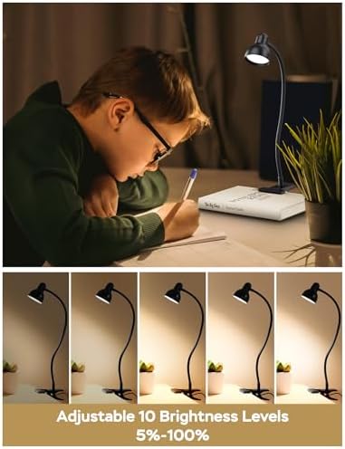 LiFMIRA Clip-on Reading Light, 3 Color Modes, Black